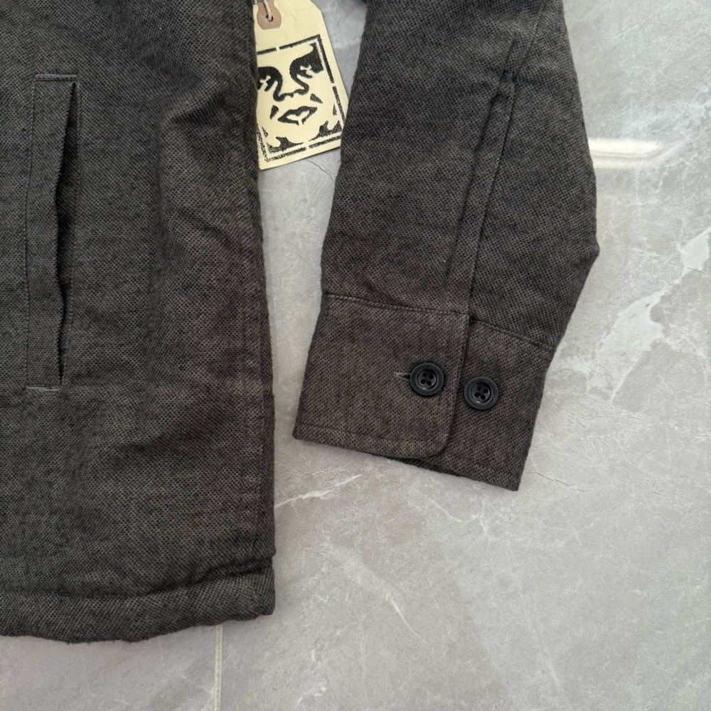 Men’s Obey Field Master Quilted Lined Flannel Button Up Jacket Size Small - Picture 6 of 16